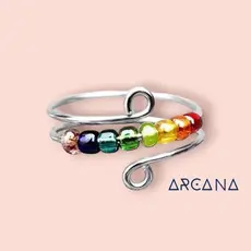 Anel Ansiedade  Anti Estresse Aço Inoxidável Antialérgico 7 Chakras