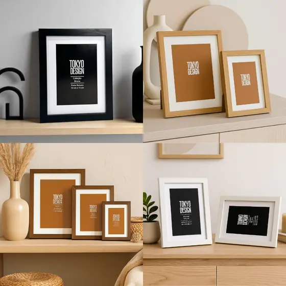 Porta Retrato Duo 10x15 com Paspatur Branco Decoração Mesa e Parede Clean MDF e Acetato