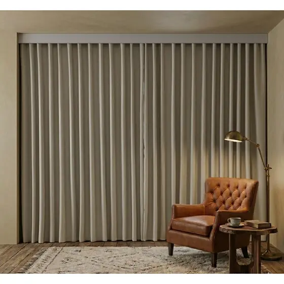 Cortina Trilho Suíço 6,00x2,80 Blackout Tecido Corta Luz