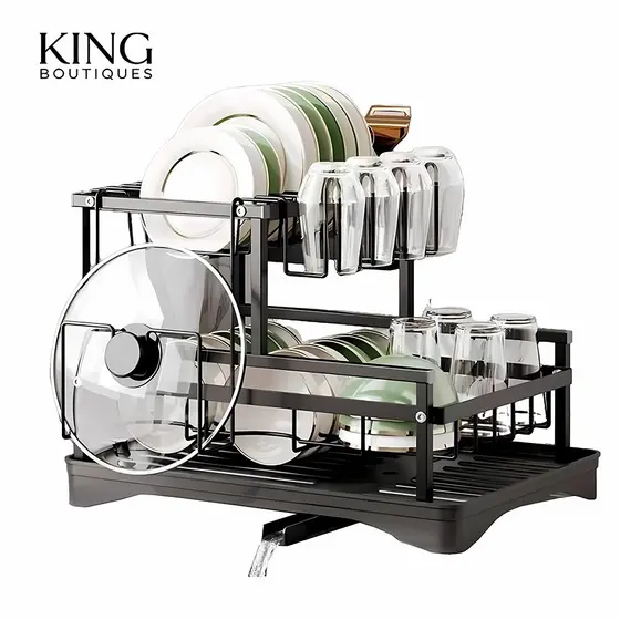 Escorredor de Louças Rack Aço Carbono Organizador Preto