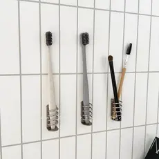 Suporte de escova de dentes de aço inoxidável de mola simples sem perfuração 304 engrossado suporte de escova de dentes