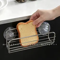 Rack de pia de cozinha sem perfuração, rack de esponja para máquina de lavar louça, rack de drenagem de aço inoxidável 3