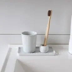 Produtos de higiene pessoal de estilo simples japonês, combinação gratuita, copo de cerâmica branca pura, suporte para e