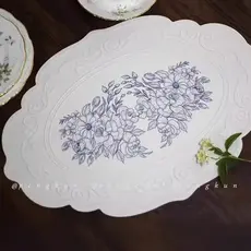 Francês retro em relevo placemats de grau alimentício Silicone isolamento térmico tapetes de mesa pratos de jantar ocide