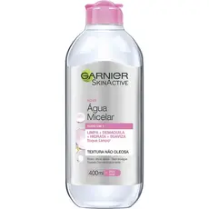 Agua Garnier micelar tudo em um limpa demaquila maquiajem 400mL rosa cravos