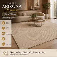 Tapete Sala 2,00x2,50 Circular Alto Relevo Premium Macio Antiderrapante Quarto Escritório