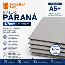 Papelão Paraná 1,7mm - 100 Placas Capa Agenda A5+ 15,5x21,5cm
