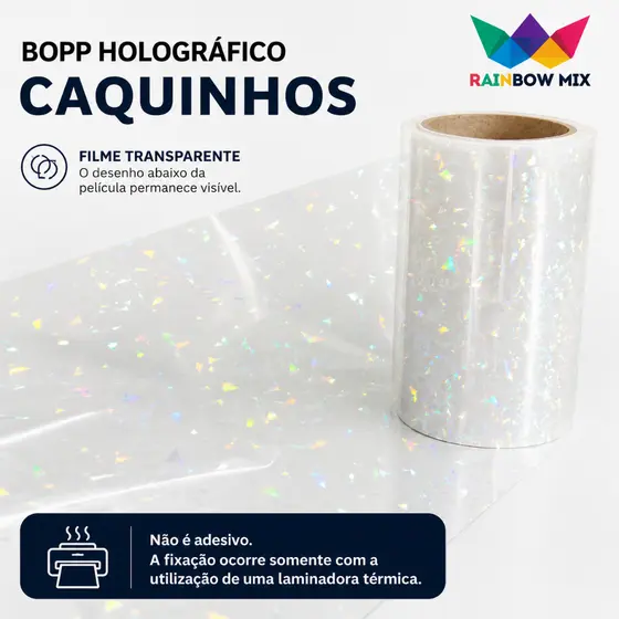 Bopp Holográfico Caquinhos 3D Laminação a Quente - de 10 a 50 Metros x 22cm