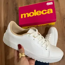 Tênis Branco Feminino Casual Moleca leve e Confortável Original