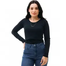 Blusa Feminina Manga Longa Gola Redonda  Abertura Amamentação Várias Cores
