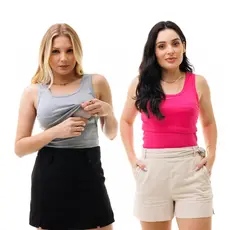 Kit 2 Regatas Abertura Para Amamentação Feminina Verão