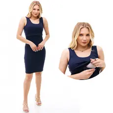 Vestido Midi Feminino Regata com Gola Redonda e Abertura Para Amamentação - Várias Cores