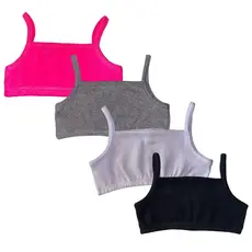 Kit com 4 Tops de Alcinha com Elástico Para Meninas - 1 ao 12