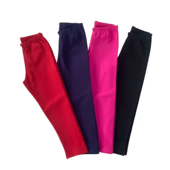 Kit 4 Calças Leggings Ribana Escolar Infantil Menina 1 ao 14 Anos Cós Alto Conforto