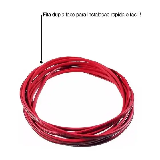 Friso Aplique Vermelho Filete Decorativo Universal Grade Carro 7mm Espessura Auto Colante