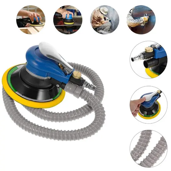 Lixadeira Orbital Pneumática 6 Pol Profissional Automotiva C/Acessórios no Pix - Variação: