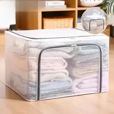 Caixa Organizadora Transparente 24L 66L 100L c/ Zíper PVC, À Prova d'Água e Umidade, para Casa e Guarda-Roupas Avaliação