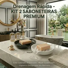 Kit 2 Saboneteiras para Pia com Drenagem Inteligente Evita Desperdício e Mantém Sempre Seco