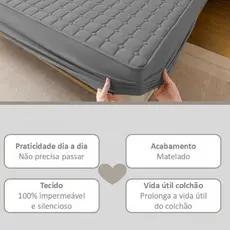 Protetor de Colchão Casal Impermeável Colchão Box Casal Com Elástico Matelado - Silencioso