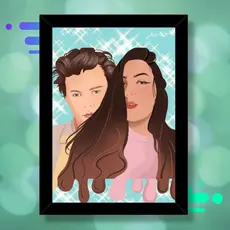 Quadro casal com Arte digital personalizado