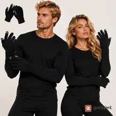 Kit Frio Conjunto 2º Pele Camisa + Calça Térmica Luva Touch