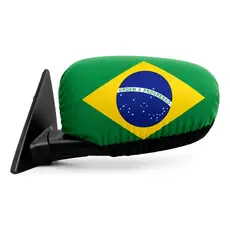 Kit Capa Retrovisor Bandeira Do Brasil Par Universal Carro Copa do Mundo