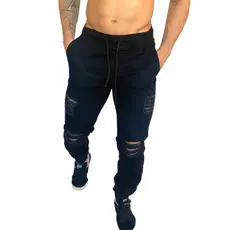 Calça Masculina Jogger Jeans Preta E Branca Rasgada E Lisas Sarja Pronta Entrega Com Garantia