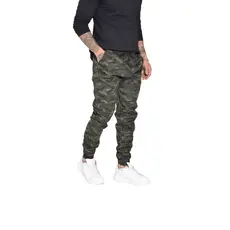 calça masculina jogger camuflada verde escuro militar  barata