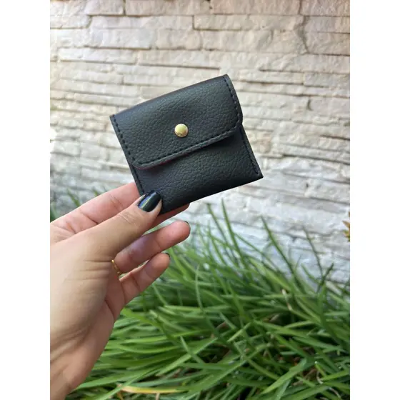 Mini Porta Joia De Bolsa Pequeno E Compacto Em Couro Sintetico