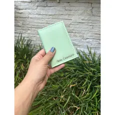 Porta Cartão Feminino Compacto Em Couro Sintético Personalizado Com Nome