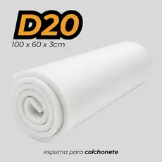 Espuma para Colchonete 100x60x3cm Confecção Fitness para Academia Pilates Yoga Treinos Densidade 20kg/m³
