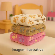 Kit Com 06 Mantas Pet Soft Grande Estampada 70x100cm Fofinha Ref. Pet001 para Cachorro e Gato