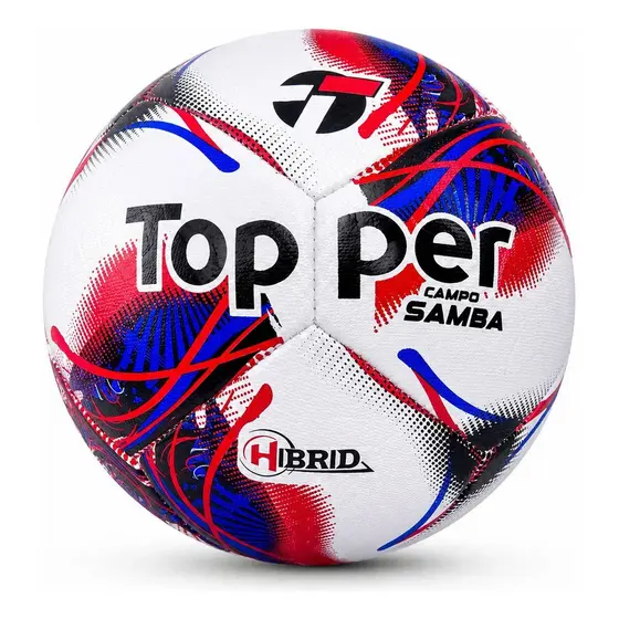 Bola De Futebol Topper Samba Híbrida Campo Profissional Tam5 Branco