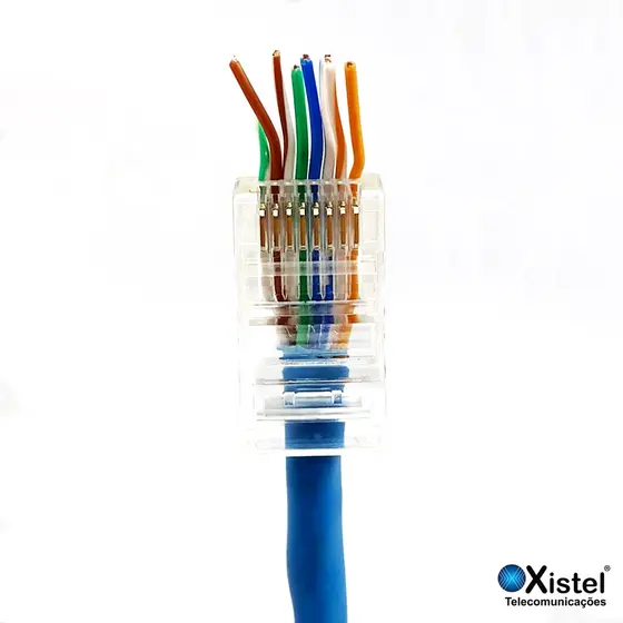 10 Conectores Rj45-ez 8 Vias 8 Contatos Cat.5e