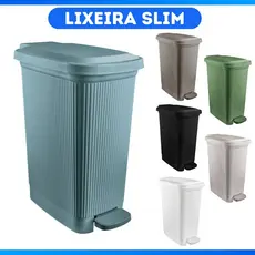 Lixeira Slim 7,5 Litros Grande Com Pedal Banheiro