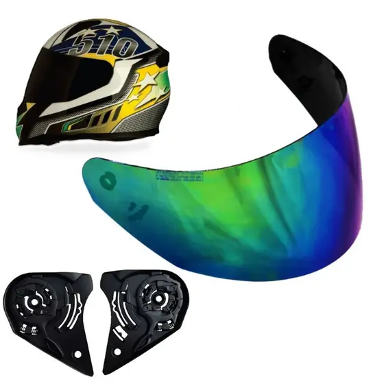 Viseira Camaleao Capacete Norisk Ff391 + Kit Fixaçao Reparo