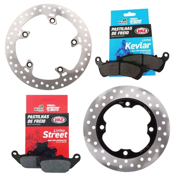 Kit Discos de Freio Cb 250f Twister Combi Brake + Pastilhas Vaz