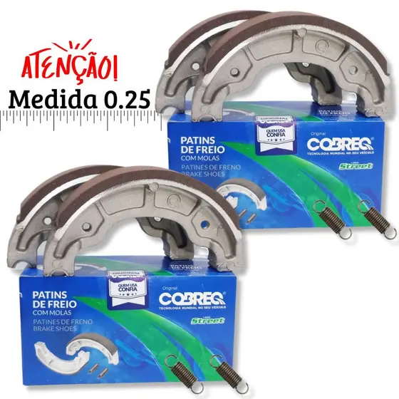 Kit Lonas de Freio Biz 110i / Nxr 150 Bros / Biz 100 Sob Medida 0.25 Cobreq