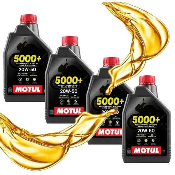 Kit Óleo Motul 5000+ 20w50 Semissintético 4 Tempos 4 Litros