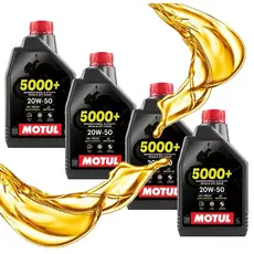 Kit Óleo Motul 5000+ 20w50 Semissintético 4 Tempos 4 Litros