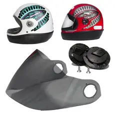 Viseira Fumê P/ Capacete Formula 1 / Femme + Botões Laterais