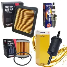 Kit de Filtros + Vela Iridium Lander 250 2016-2025 / Teneré 250 (FIltro Ar + Filtro Óleo + Filtro Combustível + Vela)