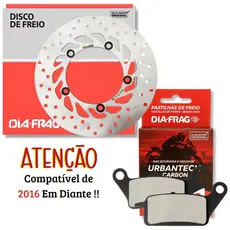 Disco de Freio Dianteiro Factor 150 Fazer 150 Factor 125i 2016-2025 + Pastilhas Diafrag