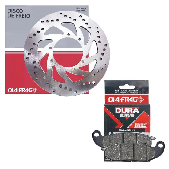 Disco de Freio Dianteiro Crosser 150 Abs 2019-2026 / Lander 250 2016-2026 + Pastilhas Diafrag