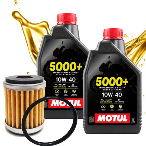Troca de Óleo Lander 250 / Fazer 250 / Fz25 250 / Teneré 250 Motul 5000+ 10w40 + Filtro C/ Oring