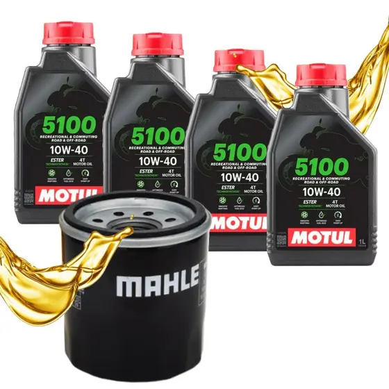 Troca de Óleo P/ Kawasaki Ninja 1000 Z1000 Z900 Z800 Motul 5100 10w40 + Filtro