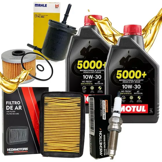 Kit Revisão Cb 250f Twister Óleo Motul 5000+ 10w30 Filtros e Vela Iridium