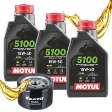 Troca de Óleo P/ Bmw F800 Gs / F850 Gs Motul 5100 15w50 3 Litros + Filtro