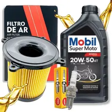 Kit Revisão P/ Dafra Kansas 150 Mobil 20w50 Filtro + Vela Ngk