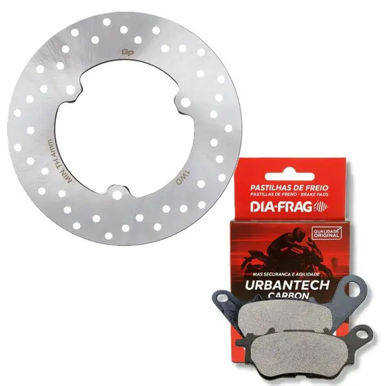 Disco de Freio Traseiro Mt 03 / Yzf R3 + Pastilhas Diafrag